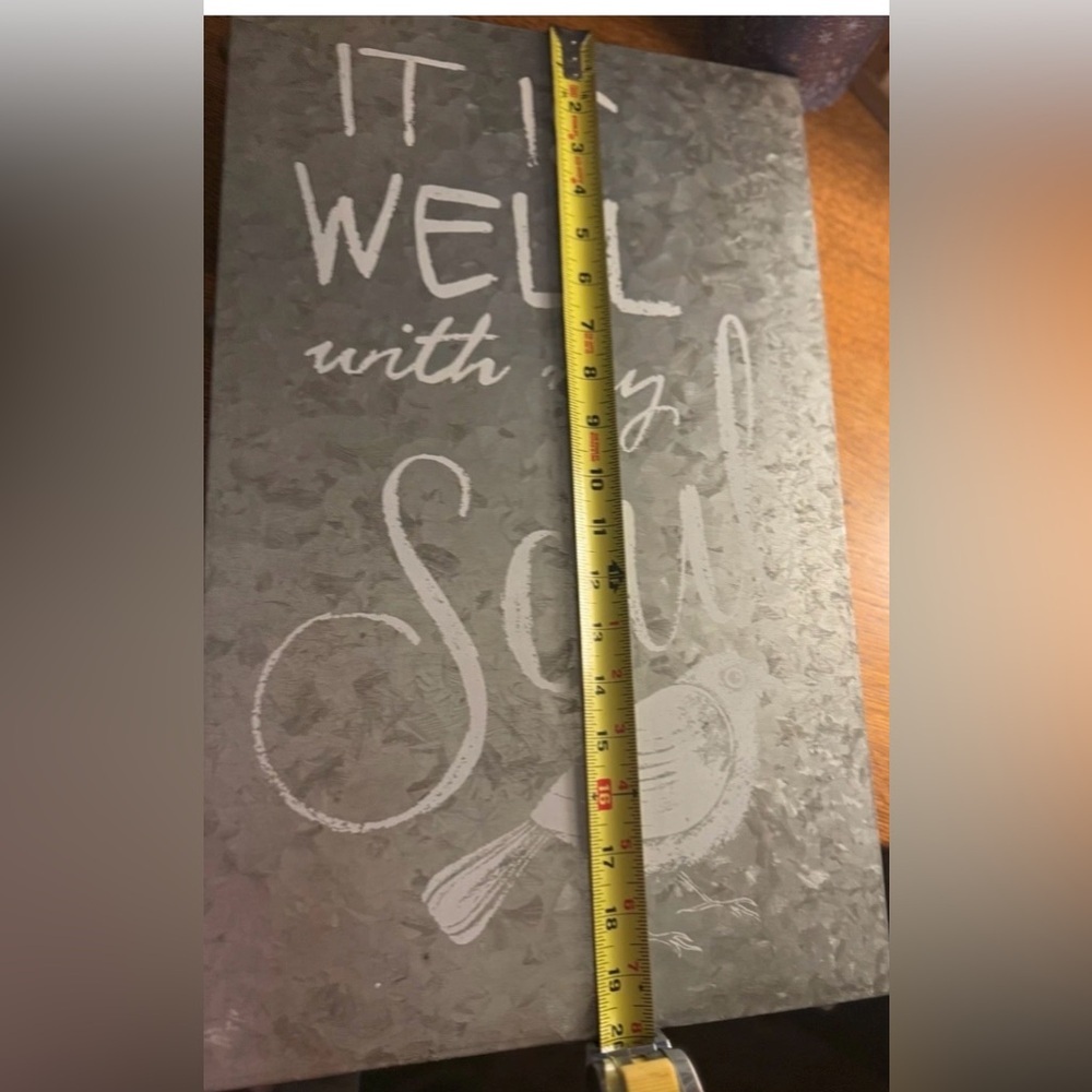 Farmhouse Galvanized Metal Wall Sign It Is Well With My Soul Christian Hymn - Picture 4 of 4